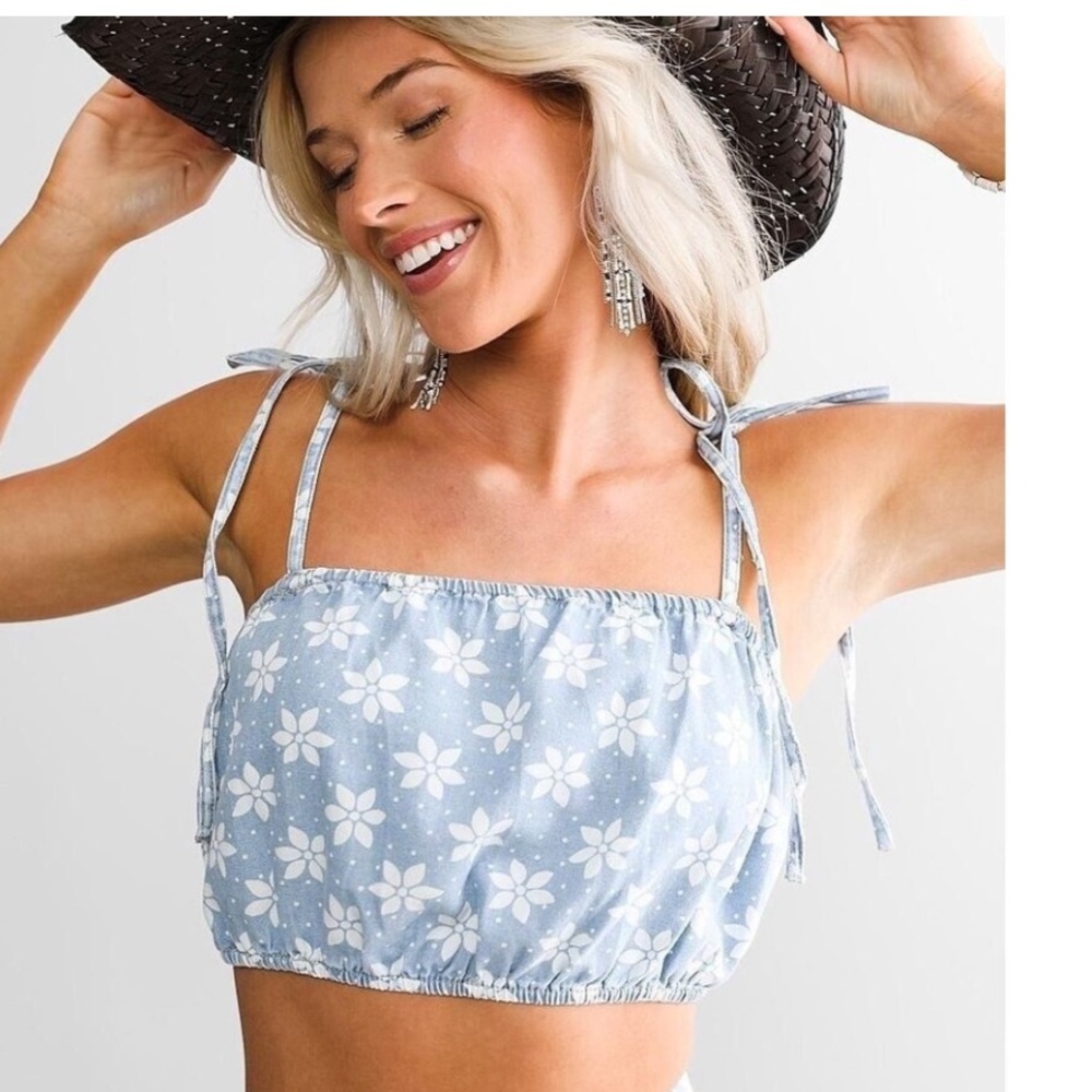 NWT Collab BILLABONG and Wrangler Perfect Pair Womens Top Size Small Denim